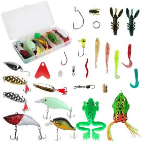 94Pcs Fishing Lures Kit Soft Plastic Fishing Baits Set with Soft Worms Frog Crankbaits Tackle Box for Freshwater and Saltwater to Bait Bass Trout