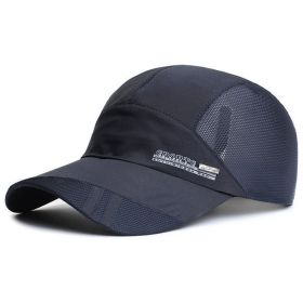 Breathable Sun Protection Baseball Cap for Men's Outdoor Fishing - Spring/Summer (Color: Navy blue, size: Adjustable (56-60cm))