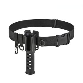 1pc Fishing Waist Belt With Adjustable Wading Belt Buckle; Rod Holder For Men Fishmen Outdoor (Color: black)